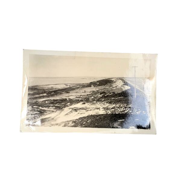 Vtg Beautiful Mountain View Fort Peck Slide Orig Monochrome Photo Found Snapshot - Picture 1 of 4